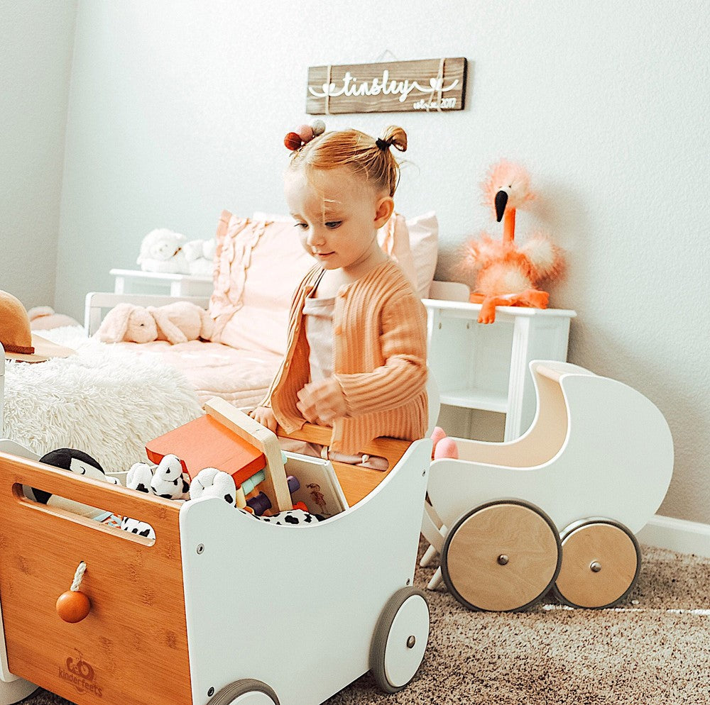 Kinderfeets Houten Toy Box 2-in-1 wit