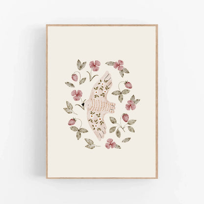 Set van 3 posters - Vlinders, vogels en bloemen