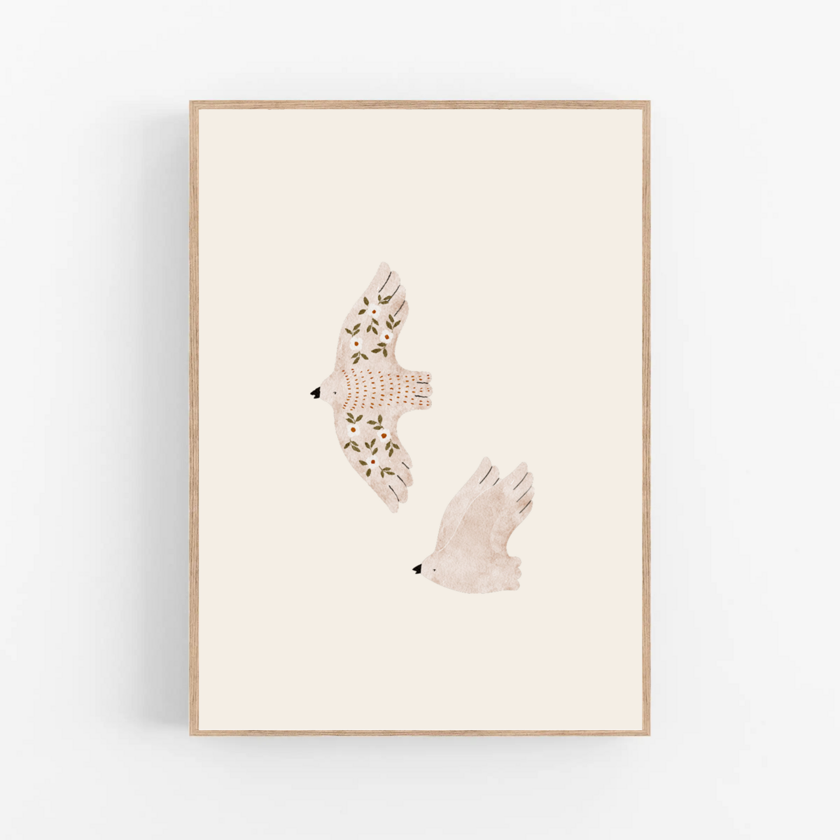 Set van 3 posters - Kevertjes, vogels en bloemen